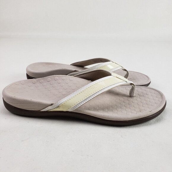 Vionic Tide II Toe Post Sandal Womens 7 Yellow Orthotic Flip Flop Thongs Slides - Picture 4 of 11